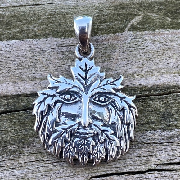 Green Man pendant .925 Sterling Silver Peter Stone - Picture 6 of 13